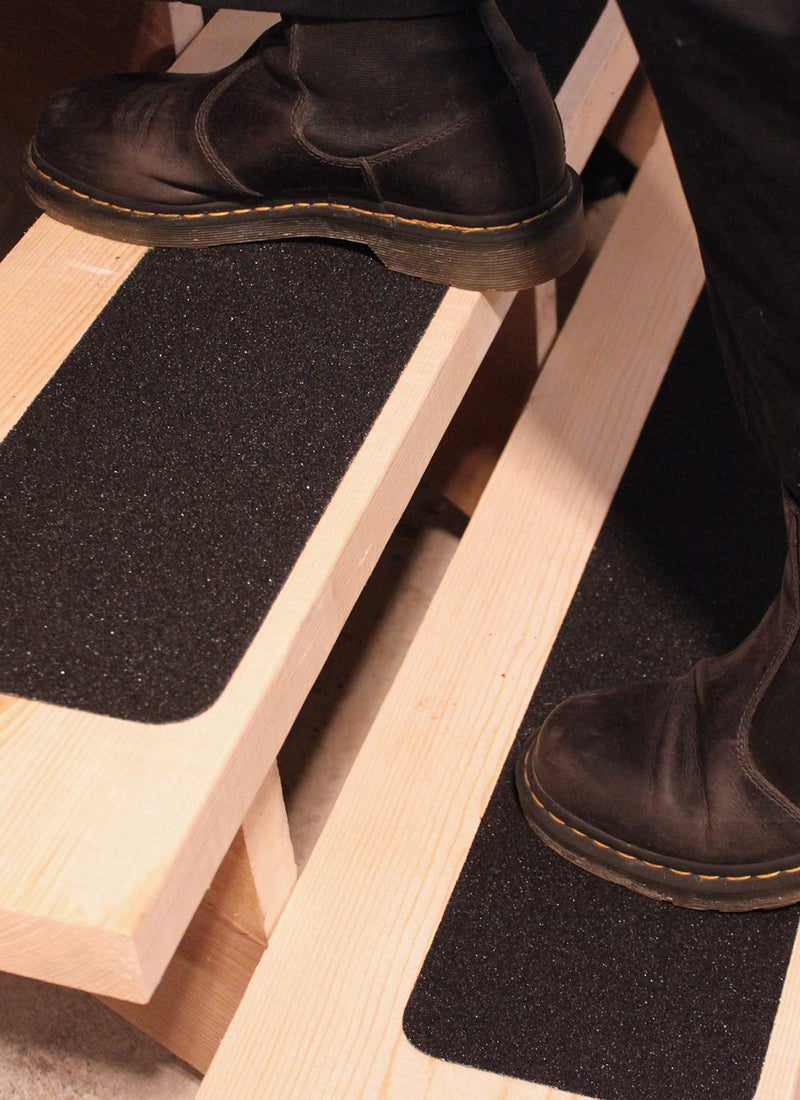 FINEHOUS 6â€x30â€ Stair Treads Non-Slip Outdoor Tape â€“ (10-Pack) Black Anti-Slip Strips - Image 4